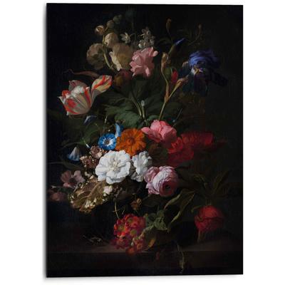 Wandbild REINDERS "Aluminium Wandbild Blumen Mauritshuis - Dunkel - Alte Meister", bunt (farbe bild(er): mehrfarbig), B:50cm H:70cm, Aluminium, Bilder Image