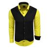 Langarmhemd RUSTY NEAL, Herren, Gr. XXL, EURO-Größen, gelb, 60% Baumwolle, 37% Polyester, 3% Elasthan, mehrfarbig, casual, Langarm, Hemden, inklusive Langarmhemd und Weste