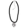 Kette mit Anhänger ALLGÄU REBELL "Sissi", Damen, Gr. one size, PTFE-Kunststoff, schwarz, Basic, Halsketten, mit Herzanhänger