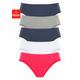 Bikinislip PETITE FLEUR Gr. 34, 5 St., bunt (rot, weiß, marine, grau, meliert, marine) Damen Unterhosen Bikini Slips