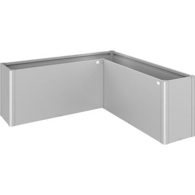 Hochbeet BIOHORT "Belvedere", silber (silberfarben, metallic), B:201cm H:77cm T:201cm, Stahlblech, Pflanzgefäße, BxTxH: 201x201x77 cm