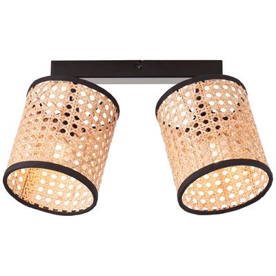 BRILLIANT Deckenstrahler "Wiley", schwarz (holz hell, schwarz), H: 22cm, Lampen, 2flg holz hell/schwarz Image