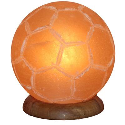 HIMALAYA SALT DREAMS Salzkristall-Tischlampe "Fussball", orange, Ø 14cm H: 15cm, Lampen, Handgefertigt aus Salzkristall - jeder Stein ein Unikat, H: ca.15 cm Image