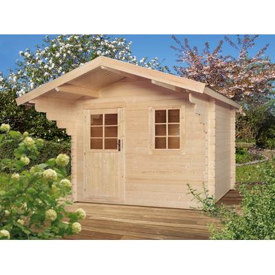 Gartenhaus KONIFERA "Kallenberg 1", beige (naturbelassen), Fußboden im Gartenhaus, ohne Dacheindeckung, Holzwerkstoff, Gartenhäuser