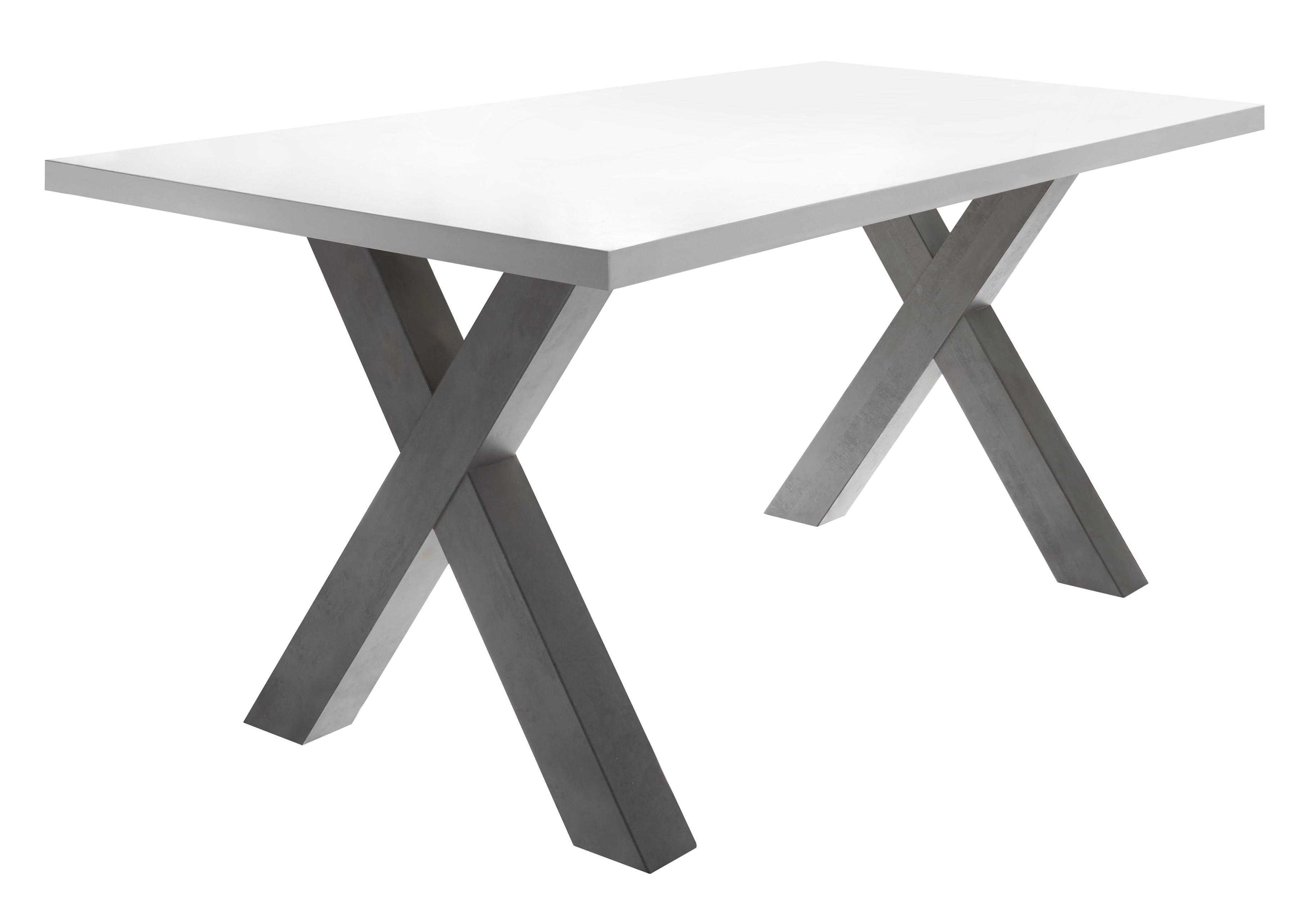 Esstisch MÄUSBACHER "Mister, TOPSELLER", weiß (tischplatte: weiß matt lack), B:160cm H:75cm T:90cm, Tische, Rechteckiger Esstisch Holz-Esstische, Gestell in X-Form