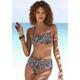 Highwaist-Bikini-Hose LASCANA "Lexa" Gr. 44, N-Gr, braun (braun, bedruckt) Damen Badehosen Ocean Blue