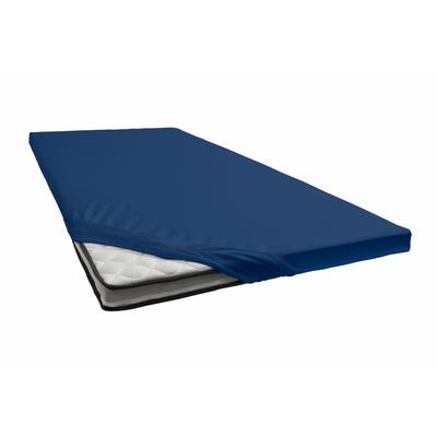 Spannbettlaken JANINE "TOPPER 5001/", blau (marine), B:140-160cm L:200-220cm, Jersey-Elasthan, Obermaterial: 95% Baumwol