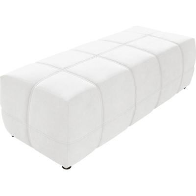 Hocker DOMO COLLECTION "Brandon", weiß, B:150cm H:40cm T:60cm, Kunstleder SOFTLUX, Luxus-Microfaser in Antikleder-Optik(100% Polyester), Luxus-Microfaser (100% Polyester), Hocker, Polsterhocker, Belastbarkeit bis 140 kg pro Sitzfläche, große Ausführung Image