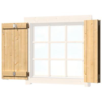 Fensterladen LASITA MAJA, beige (natur), B:54cm H:54cm T:3cm, Holzwerkstoff, Fensterläden Image