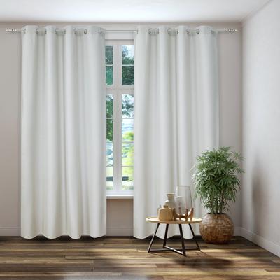 Vorhang KUTTI "Dimout" Gr. 2, grau (hellgrau, weiß), B:140cm H:175cm, Polyester, Gardinen, Verdunkelung, Thermo, isolierend, einfarbig Image