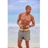 Badeshorts KANGAROOS "Adams", Herren, Gr. L (52), N-Gr, grau, Microfaser, kontrastfarbene Details, Badehosen, mit großem Logoschriftzug