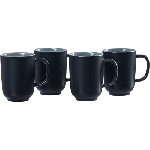 „Becher RITZENHOFF & BREKER „“Jasper““ Trinkgefäße Gr. Ø 8 cm x 10 cm 285 ml, schwarz Kaffeebecher und Kaffeetassen 4-teilig“