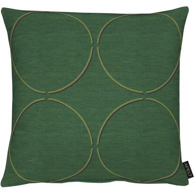 Dekokissen APELT "Mezzo" Gr. 1, grün (grün, kreise), B:48cm L:48cm, Polyester, Dekokissen_Sitzkissen_Kissenhüllen, Kissenhülle mit Füllung, 1 Stück Image