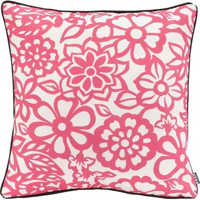 Dekokissen H.O.C.K. "Paloma", pink (pink, geblümt), B:50cm H:10cm L:50cm, Polyacryl, Dekokissen_Sitzkissen_Kissenhüllen, Kissenhülle mit Füllung, 1 Stück, in Blumen-Optik Image