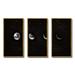 Design Art Moon Phases In The Night Sky - Modern Framed Canvas Wall Art Set Of 3 Canvas, Wood in Black/White | 28 H x 36 W x 1 D in | Wayfair