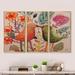 Design Art Smiling Bird Kiss - Cottage-Animal Framed Canvas Wall Art Set Of 3 Canvas, Wood in Green/Orange/Pink | 32 H x 48 W in | Wayfair