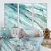 Design Art Silver Springs II Blue Green - Nautical & Coastal Framed Canvas Wall Art Set Of 3 Canvas, in Blue/Gray | 32 H x 48 W x 1 D in | Wayfair