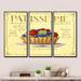 Design Art Patisserie 7 - Cottage_General Framed Canvas Wall Art Set Of 3 Canvas, Wood in Brown/Yellow | 28 H x 36 W in | Wayfair FL25276-3P-BK