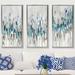 Picture Perfect International Blue Staccato - 3 Piece Floater Frame Painting on Canvas in Blue/Gray/Green | 41.5 H x 64.5 W x 2 D in | Wayfair