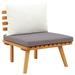 Corrigan Studio® Patio Chair w/ Cushions Solid Acacia Wood in Brown/Gray/White | 25.6 H x 23.6 W x 25.6 D in | Wayfair