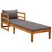 Latitude Run® Sun Lounger w/ Dark Gray Cushions Solid Acacia Wood Wood/Solid Wood in Brown/Gray/White | 23.6 H x 26.8 W x 79.5 D in | Outdoor Furniture | Wayfair