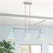 Longshore Tides 3-Light Industrial Kitchen Island Pendant Light Metal in Gray/Blue | 54.2 H x 39 W x 9.1 D in | Wayfair