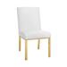 Everly Quinn Almodovar Modern Premium Gold Dining Chair Faux Leather/Upholstered in Yellow | 38 H x 19 W x 23 D in | Wayfair