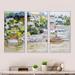 Red Barrel Studio® Asian Landscape w/ Passenger Ship On River - Mid-Century Modern Framed Canvas Wall Art Set Of 3 Canvas, in White | Wayfair