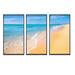 Rosecliff Heights Blue Ocean w/ Orange Beach - Nautical & Coastal Framed Canvas Wall Art Set Of 3 Canvas, in White | 20 H x 36 W x 1 D in | Wayfair