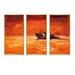 Longshore Tides Fishing Boat During Evening Glow - 3 Piece Floater Frame Print on Canvas Canvas, Wood in White | 28 H x 36 W x 1 D in | Wayfair