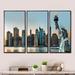 Latitude Run® New York City Skyline Panorama - 3 Piece Floater Frame Photograph on Canvas Metal in Blue | 32 H x 48 W x 1 D in | Wayfair