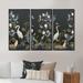 Red Barrel Studio® Chinoiserie w/ Birds & Peonies IV - 3 Piece Painting on Canvas Canvas, Wood in White | 20 H x 36 W in | Wayfair