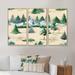 Loon Peak® Pines In Wild Mountain Landscape - 3 Piece Painting on Canvas Canvas, Wood in White | 28 H x 36 W in | Wayfair