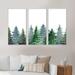 Loon Peak® Mountain Landscape w/ Fir Trees II - 3 Piece Floater Frame Painting on Canvas Canvas, Wood in White | 28 H x 36 W x 1 D in | Wayfair