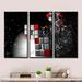 Orren Ellis Fractal 3D Red Cubes - Abstract Framed Canvas Wall Art Set of 3 Canvas, Wood in White | 20 H x 36 W x 1 D in | Wayfair