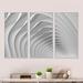 Orren Ellis Fractal Bulgy White 3D Waves - Abstract Framed Canvas Wall Art Set of 3 Metal in Gray/White | 32 H x 48 W x 1 D in | Wayfair