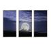 Rosecliff Heights Full Moon Rising in a Cloudy Night - Nautical & Coastal Framed Canvas Wall Art Set Of 3 Canvas, in White | Wayfair
