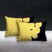 East Urban Home Yellow Lemon Print Indoor/Outdoor Lumbar Pillow Polyester/Polyfill blend in Black | 14 H x 20 W x 4.3 D in | Wayfair