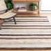 Brown/White 72 x 48 x 0.51 in Area Rug - Trent Austin Design® Grabowski Pafford Striped Handmade Area Rug in Brown/Beige | Wayfair