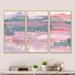 Wrought Studio™ Durty Shabby Pink Blush II - Shabby Elegance Framed Canvas Wall Art Set Of 3 Metal in Gray/Pink | 32 H x 48 W x 1 D in | Wayfair