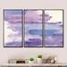 Wrought Studio™ Watercolor Purple Haze I - Modern & Contemporary Framed Canvas Wall Art Set Of 3 Canvas, in White | 20 H x 36 W x 1 D in | Wayfair