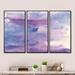 Wrought Studio™ Watercolor Purple Haze II - Modern & Contemporary Framed Canvas Wall Art Set Of 3 Canvas, in White | 28 H x 36 W x 1 D in | Wayfair