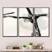 Wrought Studio™ Abstract Neutral II - Mid-Century Modern Framed Canvas Wall Art Set Of 3 Canvas, Wood in White | 20 H x 36 W x 1 D in | Wayfair