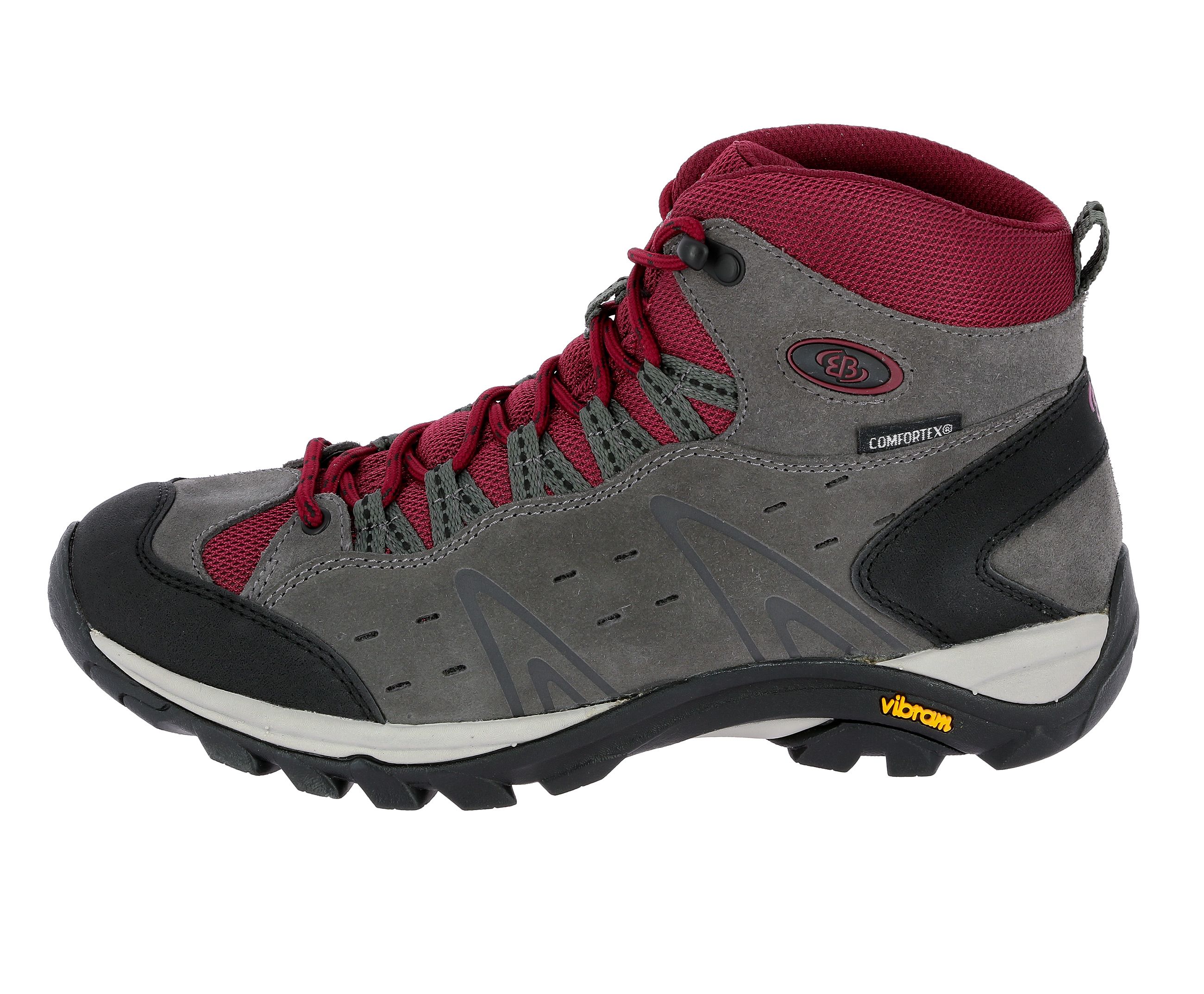 Wanderschuh BRÜTTING "Trekkingstiefel Mount Bona High", Damen, Gr. 42, grau, Veloursleder, Schuhe Wanderschuh