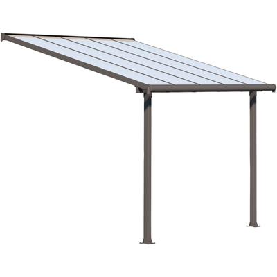 Terrassendach PALRAM - CANOPIA "Olympia 3x3", grau, B:307cm T:295cm, Aluminium, Polycarbonat (PC), Terrassenüberdachungen, BxT: 307x295 cm