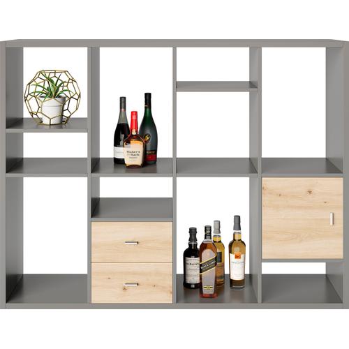 "Bücherregal MY HOME ""Felicia"" Regale Gr. B/H/T: 112,5 cm x 146,6 cm x 34 cm, 12 St. offene Fächer, grau Bücherregale"