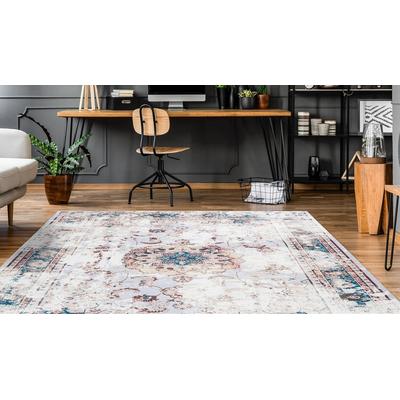 Teppich MY HOME "Rosio" Gr. 6, bunt (braun, multi), B:200cm H:6mm L:290cm, Kunstfaser, Teppiche, Vintage Design, Orient-Design, Flachgewebe, Teppich mit Bordüre Image