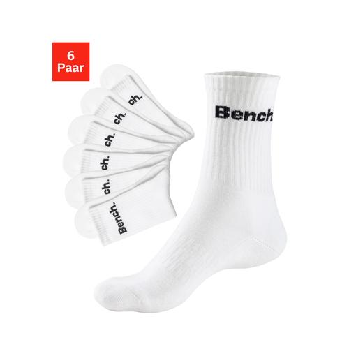 Tennissocken BENCH. Gr. 47-48, weiß (6 x weiß) Damen Socken Tennissocken