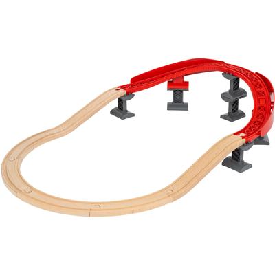 Schienenerweiterungs-Set BRIO "BRIO WORLD, Schienenpaket Berg und Tal" Spielzeugeisenbahn-Erweiterungen rot (holzfarben, rot, grau) Kinder Ab 3-5 Jahren