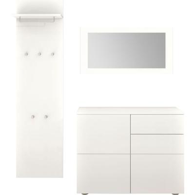 Garderoben-Set BORCHARDT MÖBEL "Rova", weiß (weiß matt), B:133cm H:160cm T:35cm, Kastenmöbel-Sets, (3-tlg.) Image